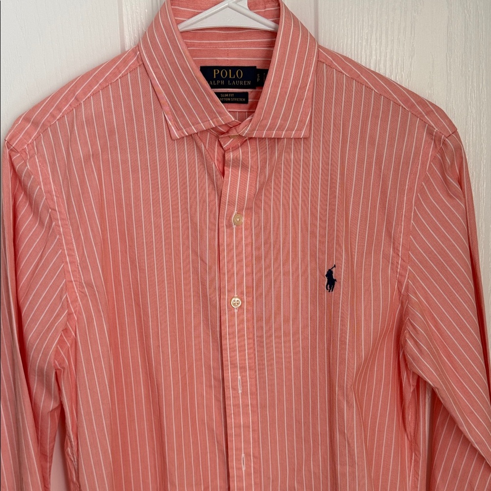 Men’s Ralph Lauren Coral Striped Dress Shirt